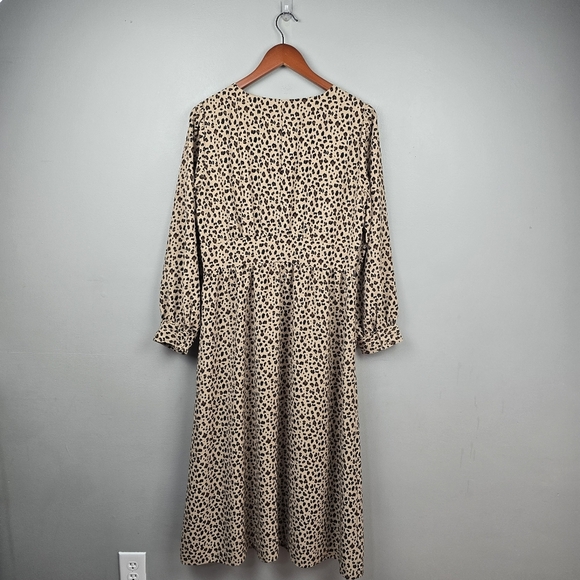 J.CREW Long Sleeve Button Down Midi Dress Leopard Print Womens Size 10T - Picture 7 of 14